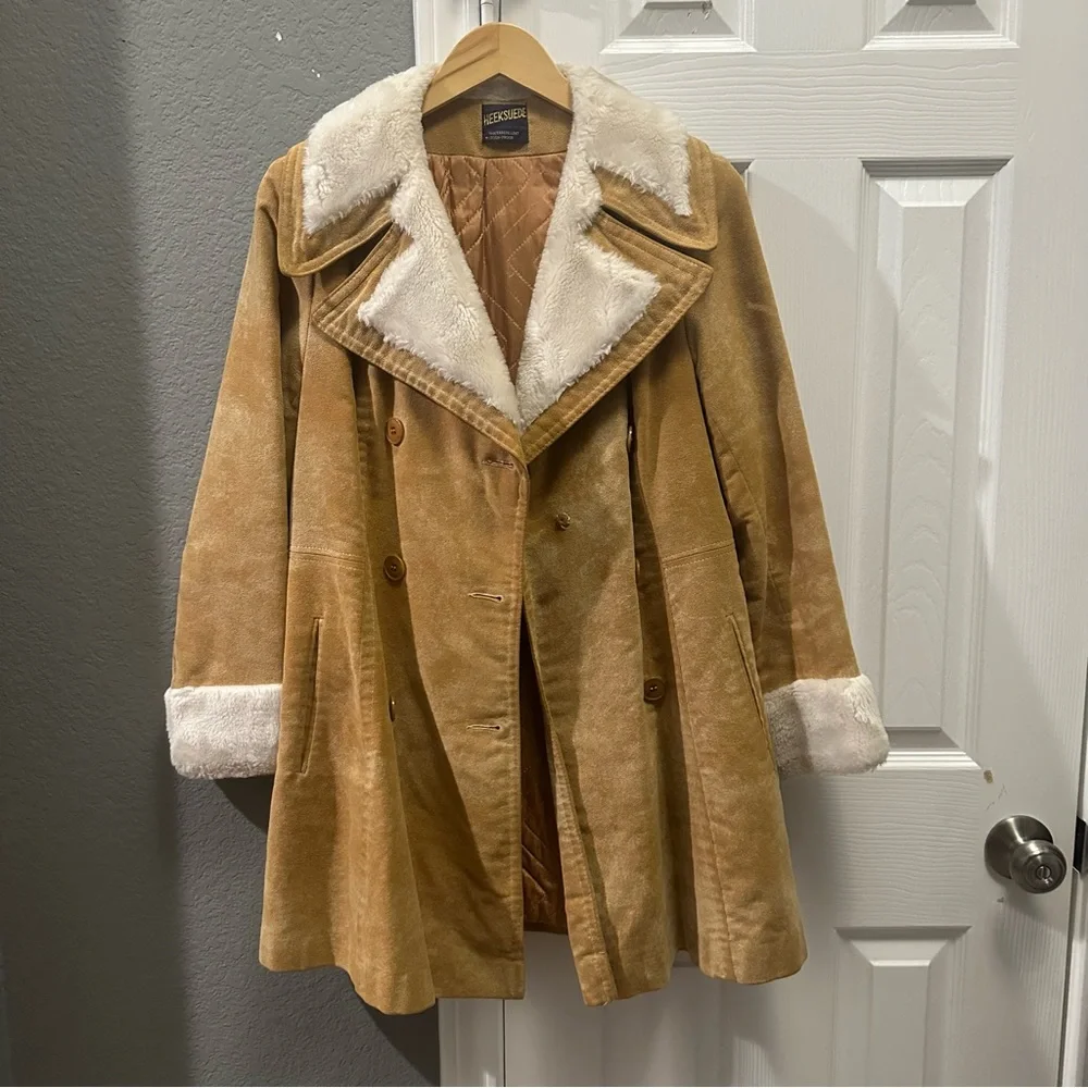 Vintage genuine Heeksuede brown jacket winter coat women’s size small medium - Picture 8 of 8